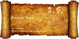 Kesik Ida névjegykártya